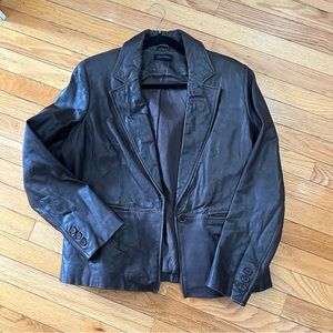 Vintage brown leather blazer